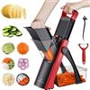 ONCE FOR ALL Mandolina Affettatrice di verdure | SupMaKin's Spessore regolabile Patate Cipolla Chopper Kitchen Chopping Artifact Multifunzionale Cutte (Nero Rosso)