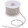 Cheriswelry - Catena con strass, 2,6 mm, placcata argento, con strass color aurora boreale, catena per lavori di cucito, 9 metri