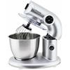 H.Koenig KM80 Planetaria Impastatrice multifunzione da 5,5 l in acciaio inox grigio Potente 1000 W, 4 velocità, frusta, mixer, gancio, coperchio antischizzo