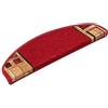 Generic Tappetini Autoadesivi per Scale 15 pz Rossi 65x21x4 cm | 100% Poliammide, Lavabili, Fonoassorbenti, Protezione Antigraffio per Gradini