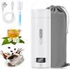 Mkitnvy Bollitore Elettrico Piccolo, 500 ML Mini Bollitore Portatile | Tazza Termica Elettrica da Viaggio In Acciaio Inox 304,4 Temperature Regolabili, Spegnimento Automatico, per Latte Bambini