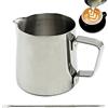 SZXMDKH Brocca per latte da 200 ml, in acciaio inox, con marchio di misurazione, perfetta per caffè espresso e cappuccino da barista (200 ml)