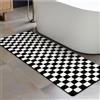 Sivilife 2x6 Tappeto da bagno nero e bianco, antiscivolo, a quadri, lavabile in lavatrice, tappeti lunghi per bagno, assorbenti, per doccia, ingresso, cucina, camera da letto, lavanderia, corridoio