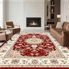 RUGMRZ Tappeto Camera da Letto Antiscivolo 80x160cm,Zerbino Condominiale Rosso,Stile Persiano per Casa Ingresso,Corridoio,Interno
