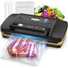 AbleMark Macchina Sottovuoto per Alimenti, 95 kPa & Doppia Sigillatura | 18 in 1, Sigillatrice Sottovuoto, Doppia Sigillatura, Taglierina e Vano Porta Rotolo, Sous Vide