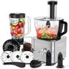 SNDOAS Robot da Cucina Multifunzione, 1100 W Frullatore Tritatutto Multifunzione, Ciotola 3,2 L, Frullatore da 1,5 L, Macinacaffè, Frusta, Argento