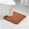 MIULEE Tappeto in Microfibra per WC a U 1 Pezzo Rosso mattone 50x50 cm | Tappetino Bagno Assorbente, Antiscivolo, Morbido Peluche | Tappeti per Bagno con Ritaglio per Toilette