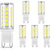 CHEERBEE LED G9 Bianco Freddo, 3W Equivalente a Lampadine Alogene da 28W-40W, Senza Sfarfallio, 350 Lumen, 6000 Kelvin, 220V-240V, Non Dimmerabile, 5 pezzi