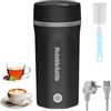 Carastek 500ML Bollitore Portatile Elettrico Piccolo Bollitore Elettrico da Viaggio da Viaggio Portatile 3 in 1 Doppio Strato 304 Bollitore in Acciaio Inox Spegnimento Automatico (NERO)
