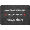 Zinello Design - Zerbino Nonni 40×60 cm per Interno/Esterno - Antiscivolo e Lavabile - Tappeto d'Ingresso Grigio/Nero con Messaggio Affettuoso - Idea Regalo per i Nonni