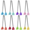 ACAUTO Neheewin - Set di mini pinze in silicone, 8 pezzi, 14 cm, piccole pinze da portata per bambini, cibo, cucina, antipasti, cubetti di ghiaccio, frutta, zucchero (a forma di cuore)