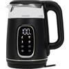 avenido Bollitore elettrico con regolazione della temperatura, potenza 2200 W, capacità 1,7 l, funzione di mantenimento in caldo, vetro e plastica, nero-argento