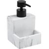 Sogoluat Set dispenser di sapone effetto marmo con supporto per spugna, pompa in resina di grande capacità, per lavello da cucina, bancone del bagno, liquido per piatti, sapone per le mani, set dispenser per
