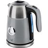 CLEARFEE Bollitore in acciaio inox 1,7 l, con termometro analogico, illuminazione a LED, filtro anticalcare, spegnimento automatico, Kettle, argento/grigio, 2200 W