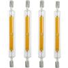 Generico Lampadina R7S LED 118MM, 10W LED R7S Lampadina Lineare Equivalente 100W Lampada Alogena, Dimmerabile, 360 Gradi, AC 220V-240V, 1200LM (Luce calda 3000K, 4 pezzi 118mm)