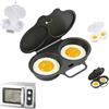 Generic 1/2 Pcs Instant Egg Steamer Microwave with Lid, Dual-Cavity Plastic Microwave Egg Poacher Nonstick, for Home Office Kitchen Gadgets, Breakfast Cookware, Healthy Meals and Protein Additions，1pc-b