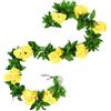 Yurosiay 2 pezzi ghirlanda di rose artificiali da 2,4 m, finta vite di rose, ghirlanda di fiori artificiali come vere, elegante ghirlanda di fiori di rose, fiori di seta appesi, vite per matrimonio