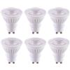 WULUN Lampadina LED GU10, Base in ceramica, 9W Equivalenti a 80W, 1000LM Morbida Luce Bianca Calda 3000K, AC/DC 85V-265V, 110° Angolo di fascio, Superficie trasparente, Non dimmabile, 6 Pezzi