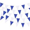 ZSNICEYH 40 metri 39,9 m blu e bianco decorazioni per feste all'aperto impermeabile in plastica PE bandiere triangolari bandierine gagliardetto per compleanno laurea