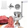 Ianulus Tritacarne manuale in acciaio inox con riempitivo per salsicce, tritacarne manuale per uso domestico, lupo multifunzione per salsicce, aglio e peperoncino, robusta macchina a manovella con accessori