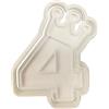 The Cookie Cutter Hub Formina per biscotti a forma di corona numero 4 e goffratura coordinata, 9 cm, per biscotti, argilla, decorazione da forno