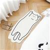 Generico Tappeto in finto cashmere, forma irregolare con simpatiche caricature | Antiscivolo e lavabile, versatile per camera da letto, soggiorno, cucina e comodino