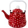 FengQingHuaGG Teiera smaltata, stile vintage, resistente, bollitore per acqua, per cucina, casa, caffettiera, tè (rosso)