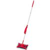 Relaxdays Scopa Elettrica a Batteria con Caricatore, Testa Snodata Accessorio Facile da Usare, Regolabile, Rosso Argento