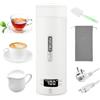 VicBou Bollitore Portatile Elettrico da Viaggio 220V/300W Kit,450ML Bollitore da Viaggio Piccolo, con Temperatura Regolabile a 4 Livelli, Spegnimento Automatico, per Latte, Caffè, Tè