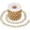 BB Beadthoven Beadthoven - Catene in alluminio placcato oro, catena a maglia barbazzale con rocchetto da 10 x 15 mm, per creare gioielli
