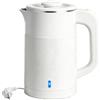EQULIUS Bollitore elettrico da viaggio, 800 ml, 600 W, bollitore elettrico da viaggio, 6 minuti, portatile, in acciaio inox, per tè e caffè (bianco)