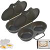 FRSADW Dual Cavity Microwave Egg Poacher, Poached Egg Maker Microwave, Nonstick Poached Eggs Maker, Quick-Heat Cooker for Kitchen Cooking Tool (2-Dark Gray)