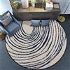 makeups1 Moderno Chic Tappeto Tondo da Interno, Semplici linee curve irregolari grigie e blu per Moquette per Salotto, Camera da Letto, Cucina, Lavanderia ø 80 cm