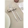 POGGìNO Set poggiaposate rettangolare da tavolo acciaio INOX, porta 2 posate inossidabile, Design Elegante, Idea Regalo per Mise En Place di lusso per ristorante forchetta e coltello (Inox, 4)