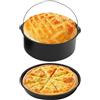 Fiacvrs 2 stampi per torte con friggitrice ad aria, stampo antiaderente per torta, in acciaio, facile da pulire, barile per torte da forno per uso domestico, accessori per friggitrice ad aria da cucina