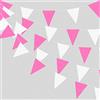 ZSNICEYH 40 metri di tessuto rosa e bianco, bandierine triangolari per esterni, per ragazze e donne, decorazioni per feste di compleanno, per matrimoni, anniversari, festa della mamma, San Valentino