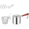 Glewi Pentola per friggitrice, 12 cm, in acciaio inox, non in alluminio, per pasta e verdure, adatta per piano cottura a induzione, con cestello (A)