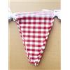 ZSNICEYH Striscione a quadretti in tessuto di cotone rosso e bianco, 16 metri, decorazione per feste, bandierine triangolari a quadretti, per carnevale, picnic, compleanno, baby shower, decorazioni da giardino