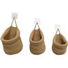 LVYXON Confezione da 3 cesti da appendere alla parete, in corda di cotone, per cucina, tessuto a mano, set organizer per decorazione S/M/L (set da tre pezzi)