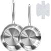 Colourcoco Set Da 6 Pezzi Padella Acciaio Inox - Padella Antiaderente, Padella Induzione, 10/12 Pollici, Riscaldamento Uniforme, Lavabile In Lavastoviglie E Forno, Manico Removibile, Resistente