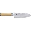 Shun KAI Shun Classic White Santoku 18 cm lunghezza lama - Coltello damasco 32 strati nucleo VG MAX - 61 (±1) HRC - Manico in legno Pakka - Made in Japan - coltello da cucina giapponese forgiato