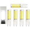 VANSUKY 5PCS G9 75-smd 2835 7 W lampadina LED, 6000 K (bianco freddo) 650LM, equivalente a 65 W lampada alogena di ricambio, AC 220 ~ 240 V, angolo di diffusione 360 °, lampadine LED a risparmio energetico