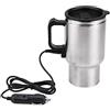 Akozon Bollitore per auto, bollitore elettrico da 12 V con bollitore per riscaldamento in acciaio inox, caffè, tè (450 ml) 12 V tazza da caffè riscaldata da viaggio
