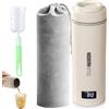 GOMETY Bollitore elettrico da viaggio, piccolo, 500 ml, per auto, in acciaio inox 316, bollitore a bollitore a pressione, tazza riscaldante portatile con regolazione della temperatura, per caffè, tè, latte