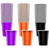 HIXNUG 72 bicchieri di plastica neri arancioni viola per feste di Halloween, per compleanni, feste, picnic, matrimoni, Natale, anniversari