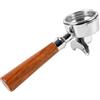 SagaSave Portafiltro per caffè, 58 mm, doppio beccuccio, senza fondo, per E61, manico in legno massiccio, resistente, per bocchette per orecchie, per serie Barista e macchina da caffè espresso (palissandro