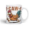 Vixar F-Caw-F Tazza in ceramica colorata con pollo sarcastico, regalo divertente e sarcastico, 330 ml (bianco)