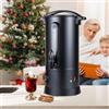 Ansobea Bollitore per vin brulé, 10 l, 1800 W, con termostato, macchina per bevande calde in acciaio inox, temperatura regolabile da 30 a 110 °C, pentola per vin brulé con rubinetto, nero