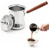 LOMUG Caffettiera turca in acciaio inox, 720 ml, per cottura a induzione, moderna caffettiera araba, con manico lungo e coperchio, per moka, tè, bevande fredde, latte, burro