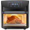 RBFGYIOP Forno friggitrice aria digitale 18L1800W Touchscreen girarrosto Multifunzione 10 in 1 display LED basso contenuto olio Tecnologia aria calda 360° risparmio energetico Lavabile lavastoviglie